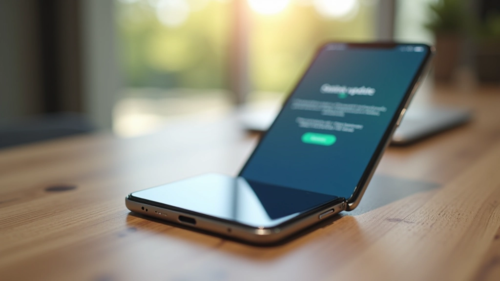Smartfon z powiadomieniami o aktualizacjach systemu, ekran wyświetlający opcje bezpieczeństwa